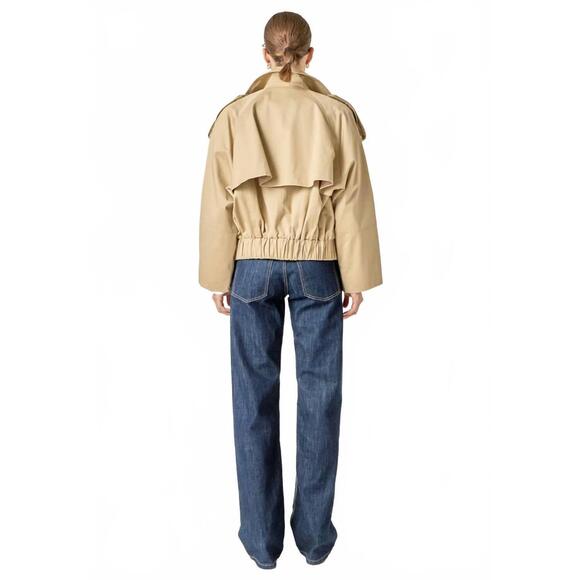 NEW ENGLISH FACTORY women's short trench jacket in beige - Picture 3 of 5